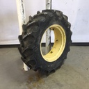 320/85R24 BKT Tires Agrimax RT 855 R-1W on John Deere Yellow 6-Hole Rim with Clamp/Loop Style 80%