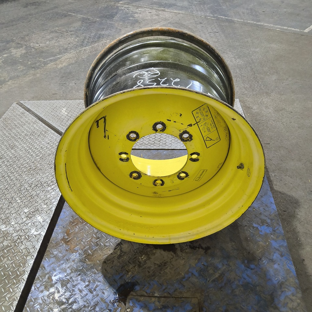 20"W x 26"D, John Deere Yellow 8-Hole Formed Plate , 4.58" Offset