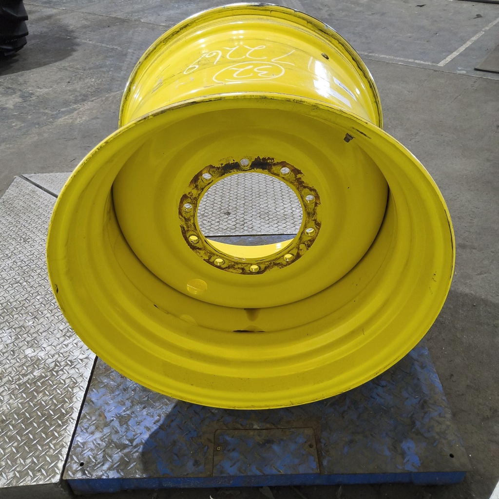 27"W x 32"D, John Deere Yellow 10-Hole Formed Plate , 2.62" Offset