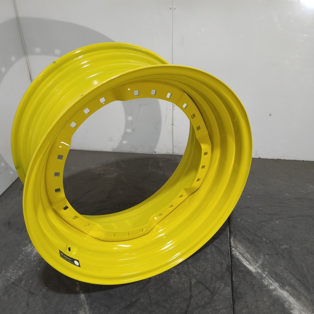 15"W x 30"D, John Deere Yellow 12-Hole Waffle Wheel (Groups of 3 bolts)