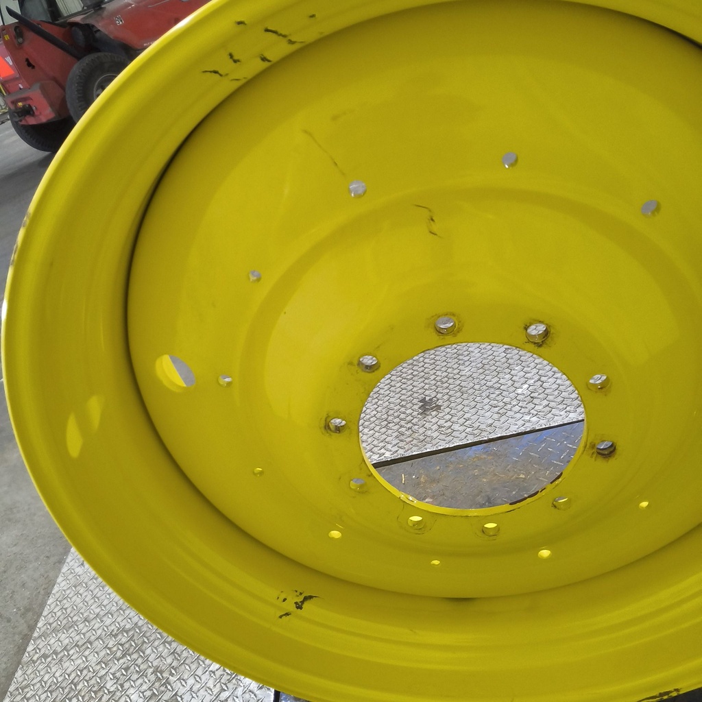16"W x 42"D, John Deere Yellow 10-Hole Formed Plate , -6.88" Offset