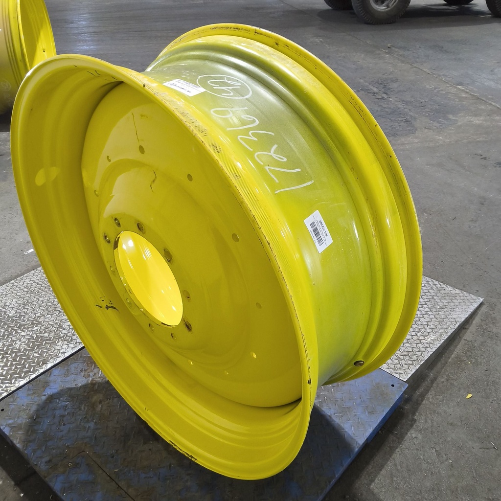 16"W x 42"D, John Deere Yellow 10-Hole Formed Plate , -6.88" Offset