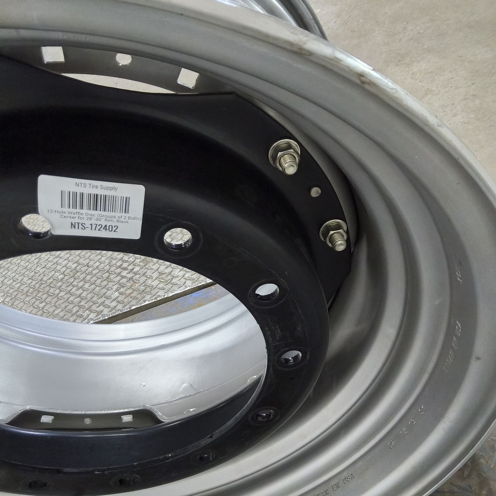 12-Hole Waffle Disc (Groups of 2 Bolts) Center for 28"-30" Rim, Black