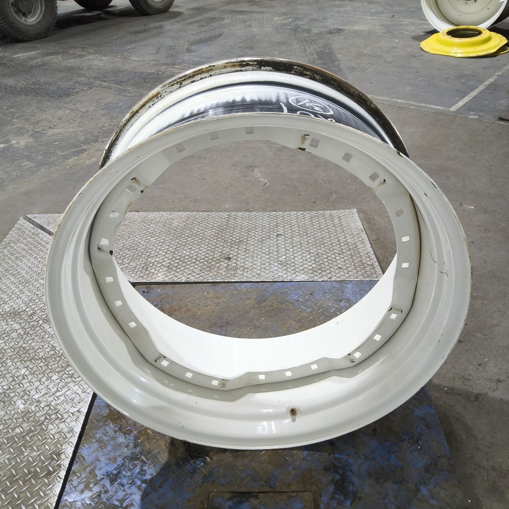 15"W x 34"D, Ford / New Holland White 12-Hole Waffle Wheel (Groups of 3 bolts)