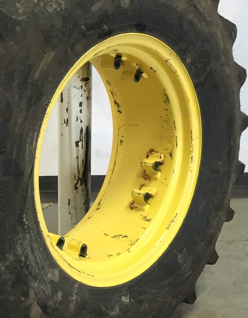12"W x 24"D, John Deere Yellow 8-Hole Rim with Clamp/Loop Style (groups of 2 bolts)