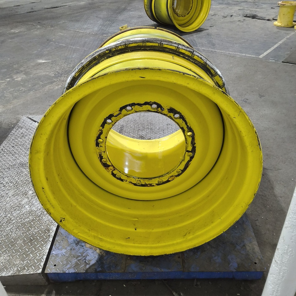 36"W x 32"D, John Deere Yellow 12-Hole 3 Piece Formed Plate , -9.69" Offset