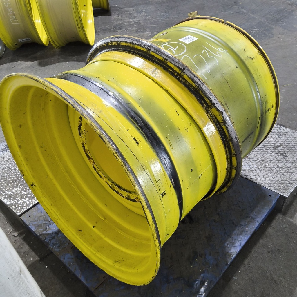 36"W x 32"D, John Deere Yellow 12-Hole 3 Piece Formed Plate , -9.69" Offset