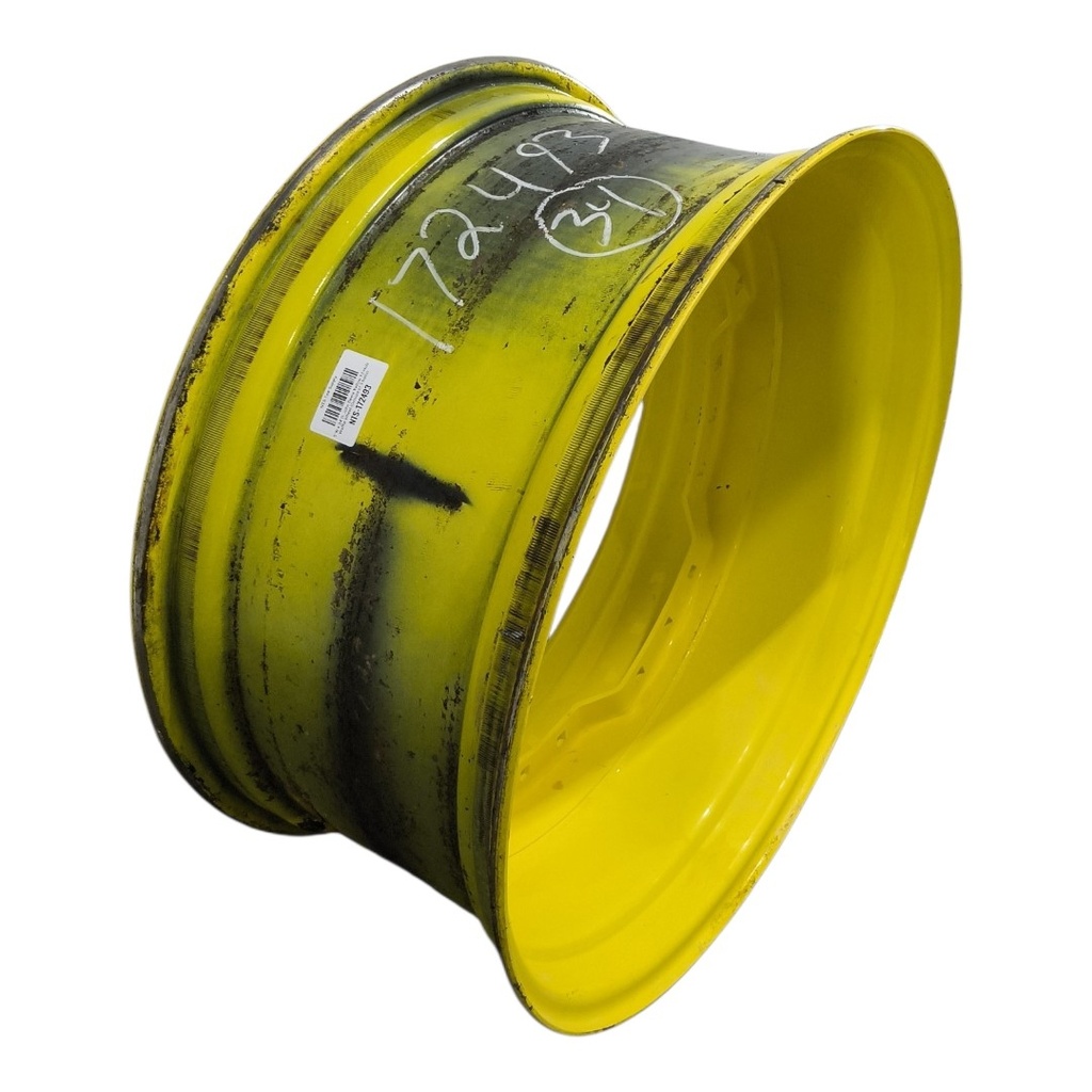 15"W x 34"D, John Deere Yellow 12-Hole Waffle Wheel (Groups of 3 bolts)