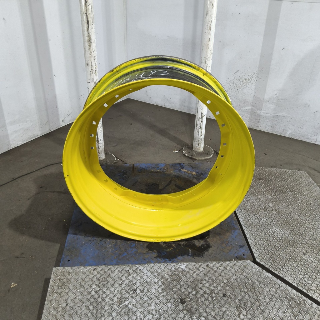 15"W x 34"D, John Deere Yellow 12-Hole Waffle Wheel (Groups of 3 bolts)