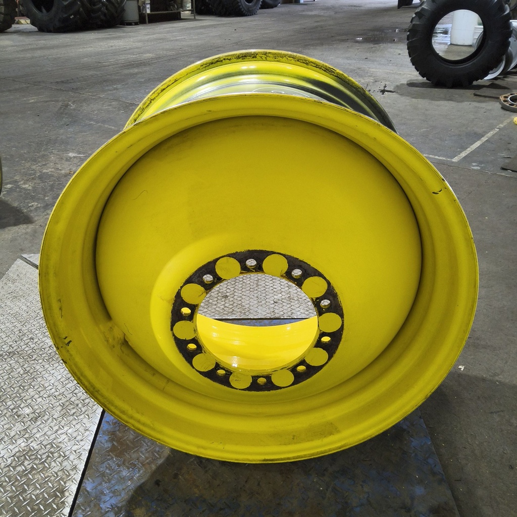23"W x 38"D, John Deere Yellow 10-Hole Dolly Dual , -14.31" Offset