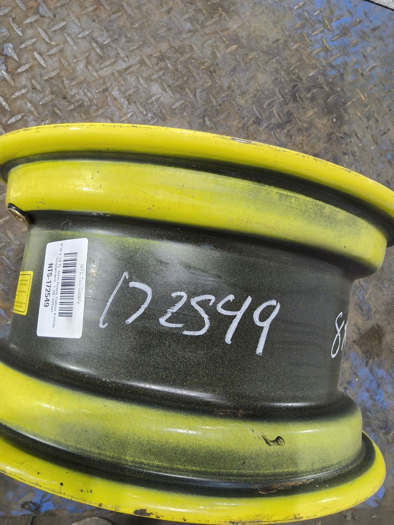 8"W x 16"D, John Deere Yellow 6-Hole Implement , 1.38" Offset