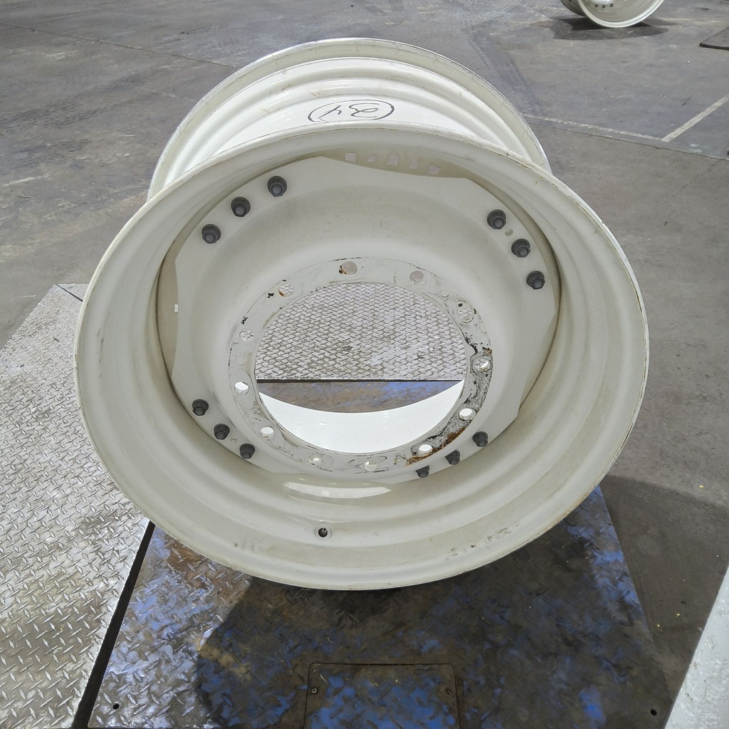 20"W x 34"D, Ford / New Holland White 12-Hole Waffle Wheel (Groups of 3 bolts)