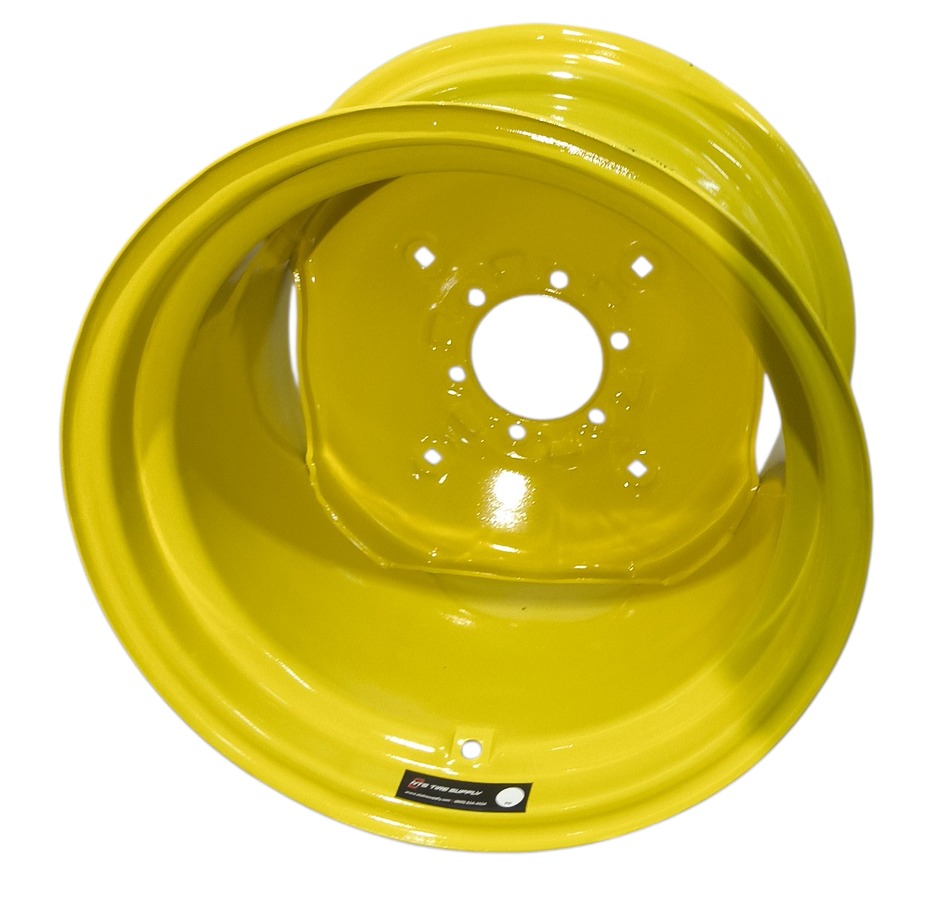 14"W x 20"D, John Deere Yellow 6-Hole Stamped Plate , -4.94" Offset