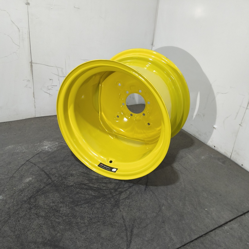 14"W x 20"D, John Deere Yellow 6-Hole Stamped Plate , -4.94" Offset