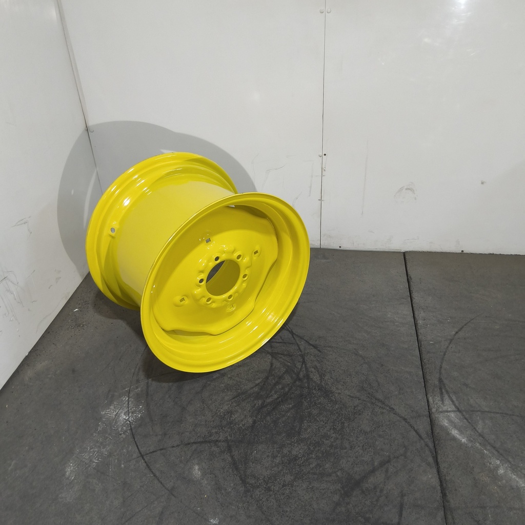 14"W x 20"D, John Deere Yellow 6-Hole Stamped Plate , -4.94" Offset