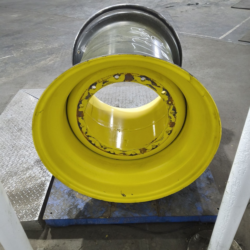38"W x 32"D, John Deere Yellow 12-Hole Formed Plate , -11.5" Offset