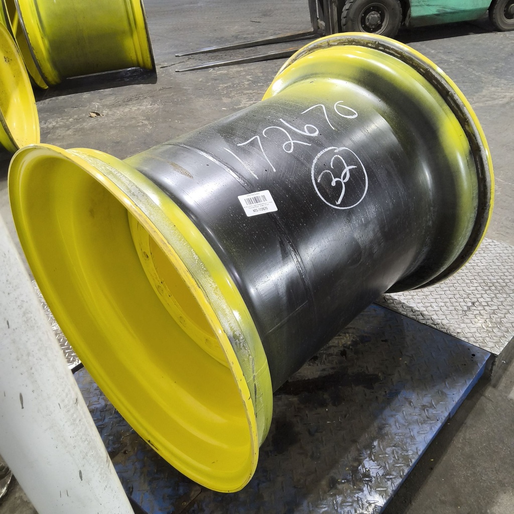 36"W x 32"D, John Deere Yellow 12-Hole Formed Plate , -9.88" Offset