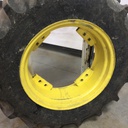 9.5/-24 Titan Farm Hi Traction Lug R-1 on John Deere Yellow 8-Hole Rim with Clamp/Loop Style (groups of 2 bolts) 60%