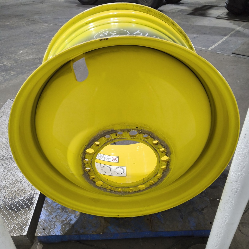 23"W x 38"D, John Deere Yellow 20-Hole Dolly Dual , -16.44" Offset