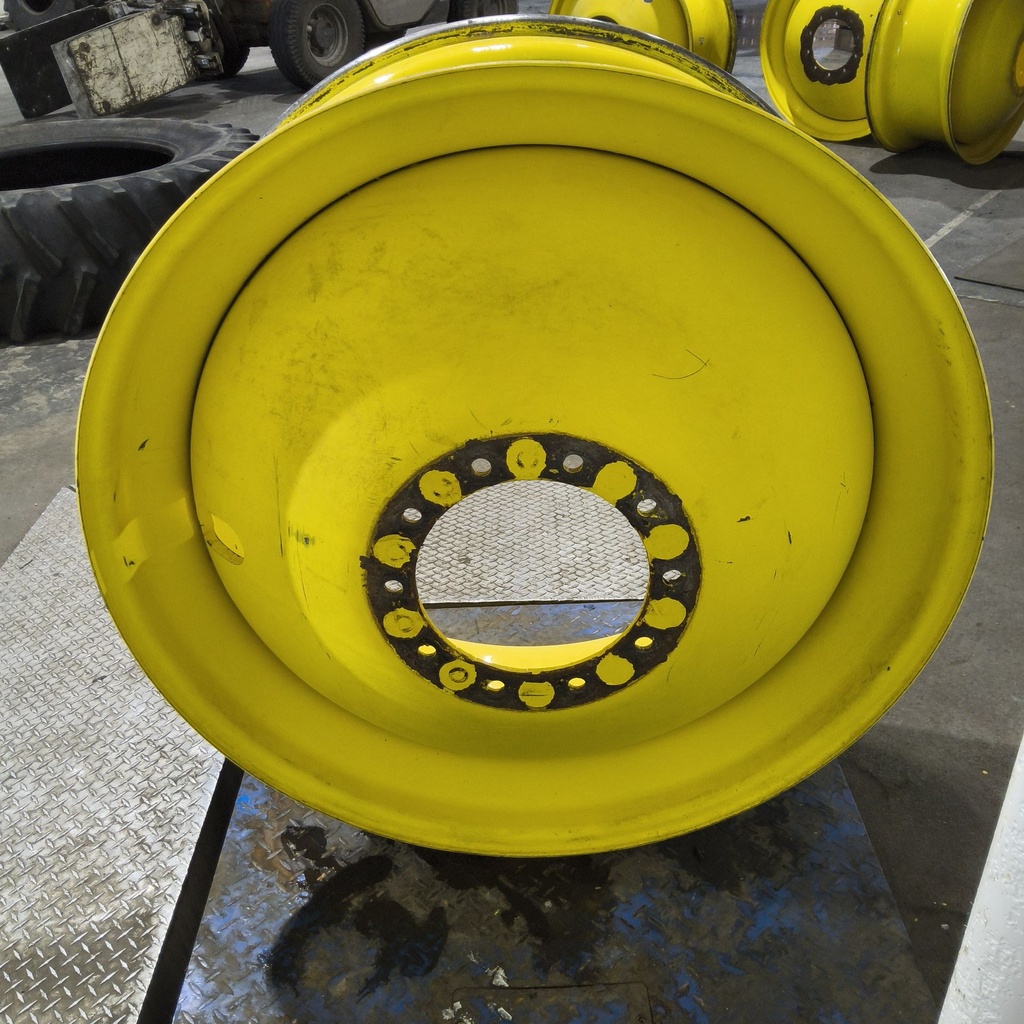 18"W x 42"D, John Deere Yellow 10-Hole Dolly Dual , -13.38" Offset