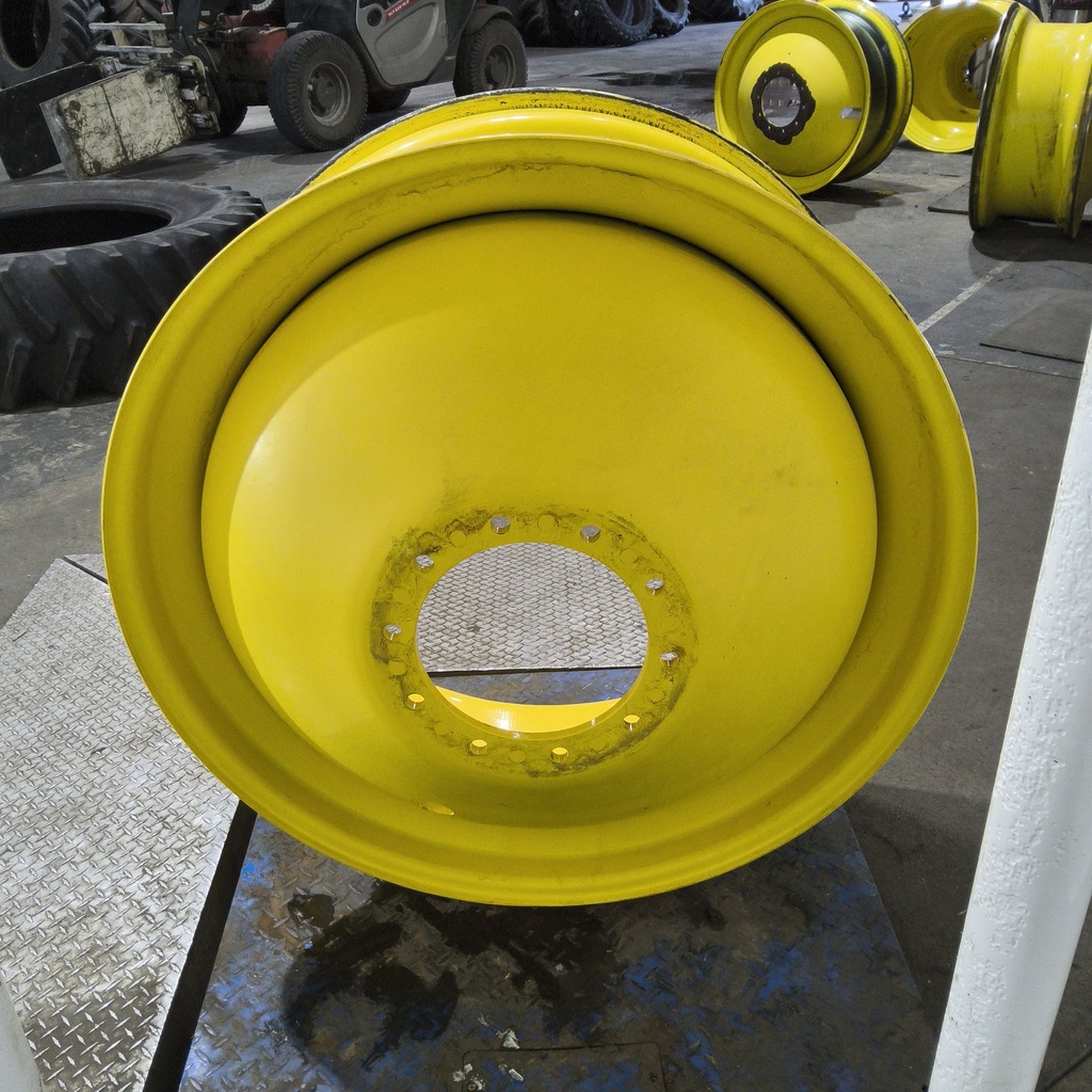 18"W x 42"D, John Deere Yellow 10-Hole Dolly Dual , -15.12" Offset