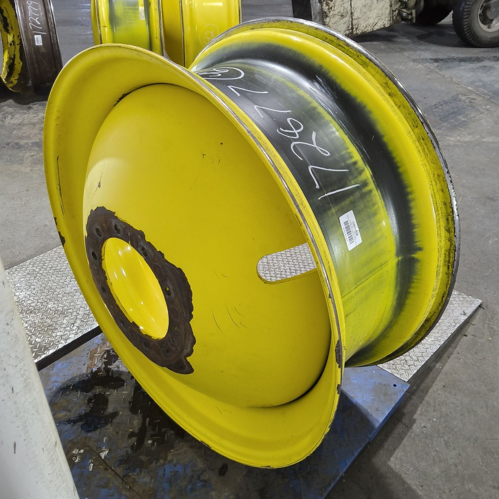 18"W x 42"D, John Deere Yellow 10-Hole Dolly Dual , -13.38" Offset