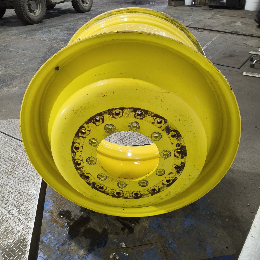 25"W x 38"D, John Deere Yellow 10-Hole Straddle Dual - Inside Main , -17.38" Offset