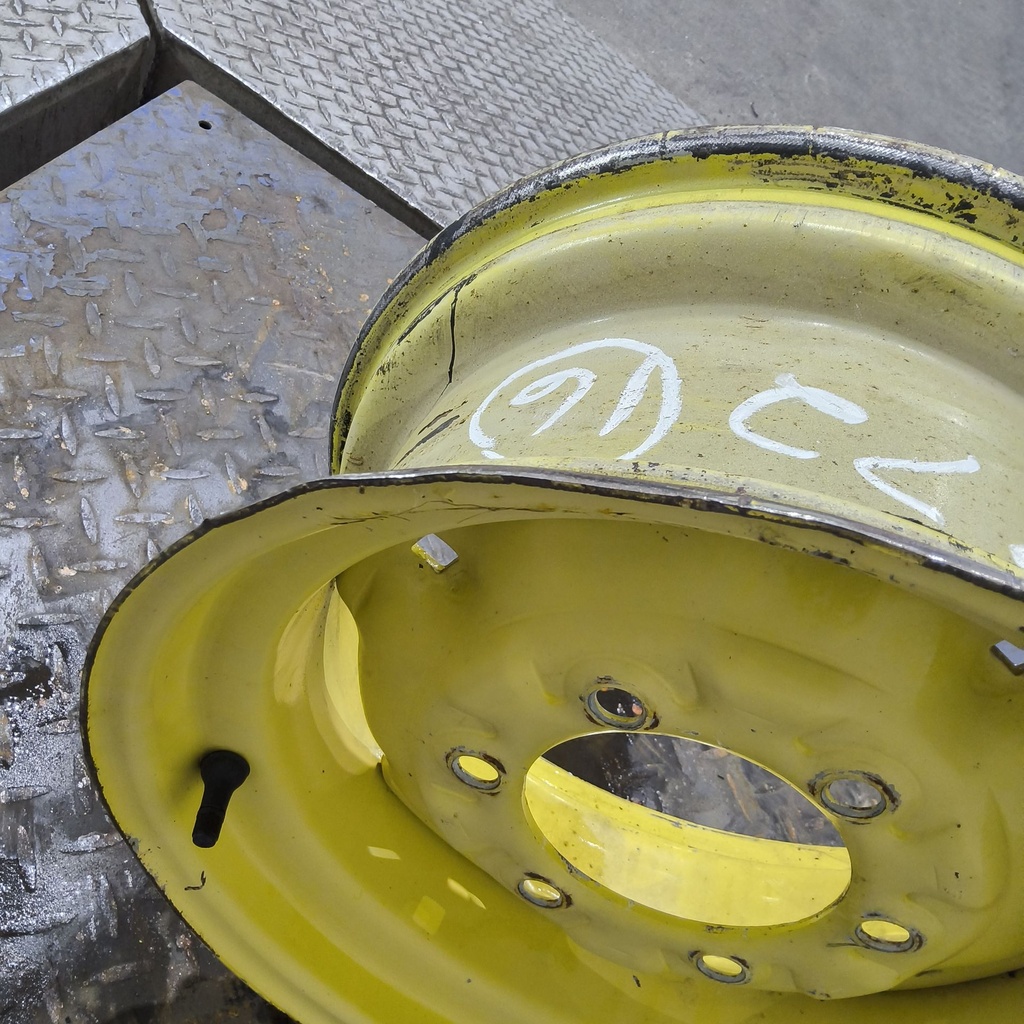 7"W x 15"D, John Deere Yellow 6-Hole Implement , 2.12" Offset