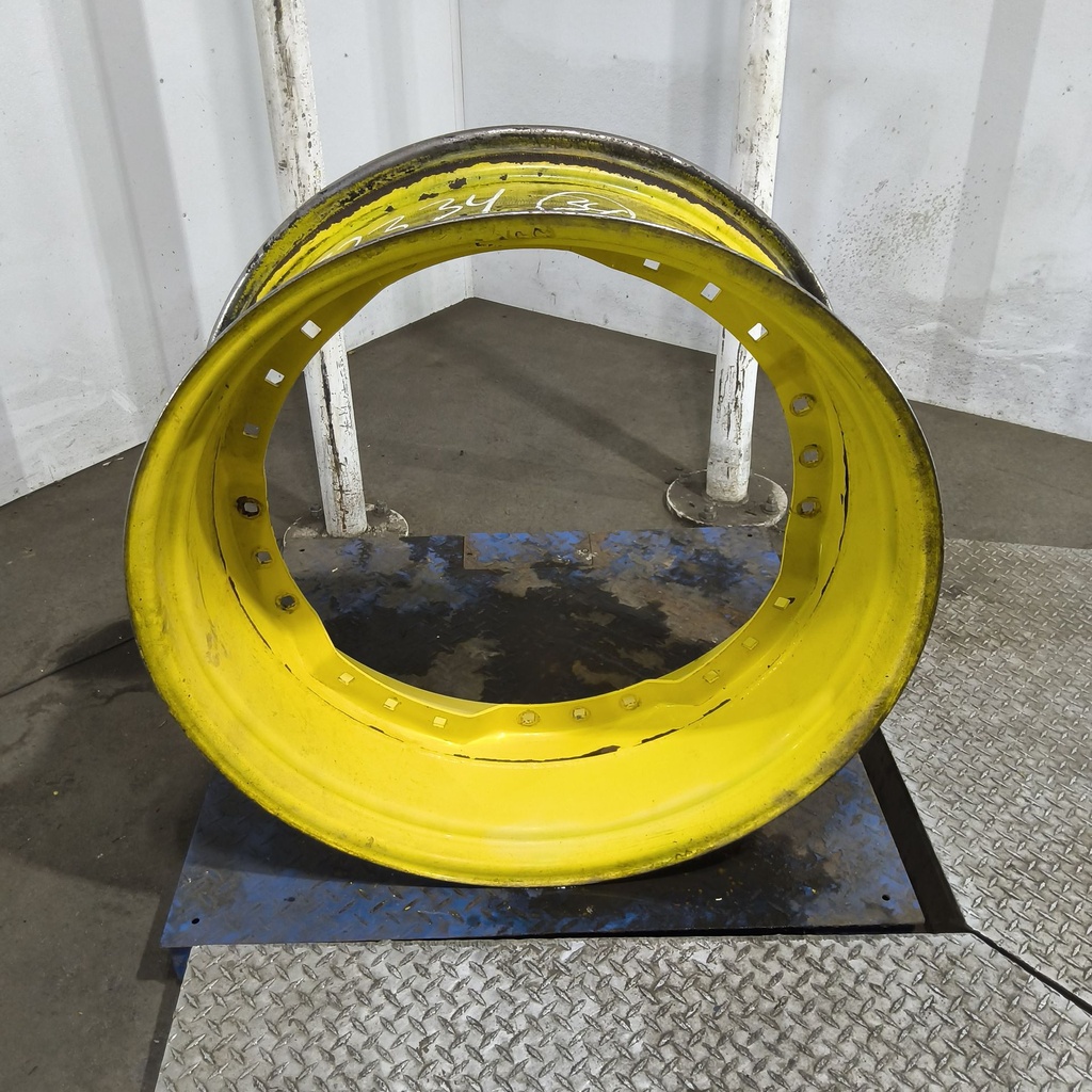 13"W x 34"D, John Deere Yellow 12-Hole Waffle Wheel (Groups of 3 bolts)