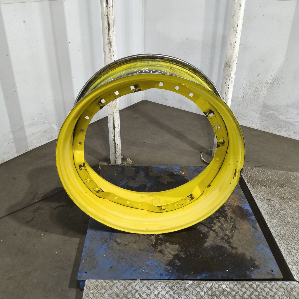 13"W x 34"D, John Deere Yellow 12-Hole Waffle Wheel (Groups of 3 bolts)