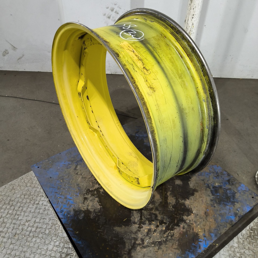 13"W x 34"D, John Deere Yellow 12-Hole Waffle Wheel (Groups of 3 bolts)