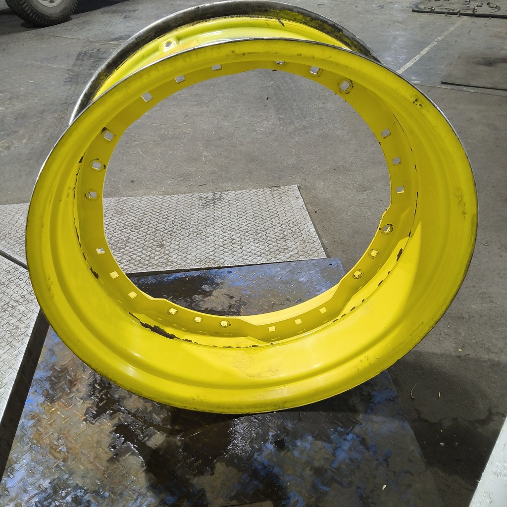 13"W x 34"D, John Deere Yellow 12-Hole Waffle Wheel (Groups of 3 bolts)