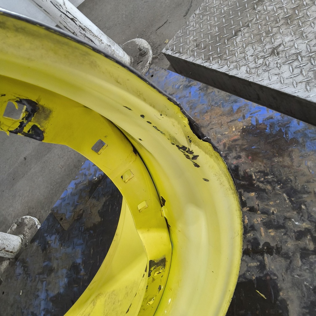 13"W x 34"D, John Deere Yellow 12-Hole Waffle Wheel (Groups of 3 bolts)
