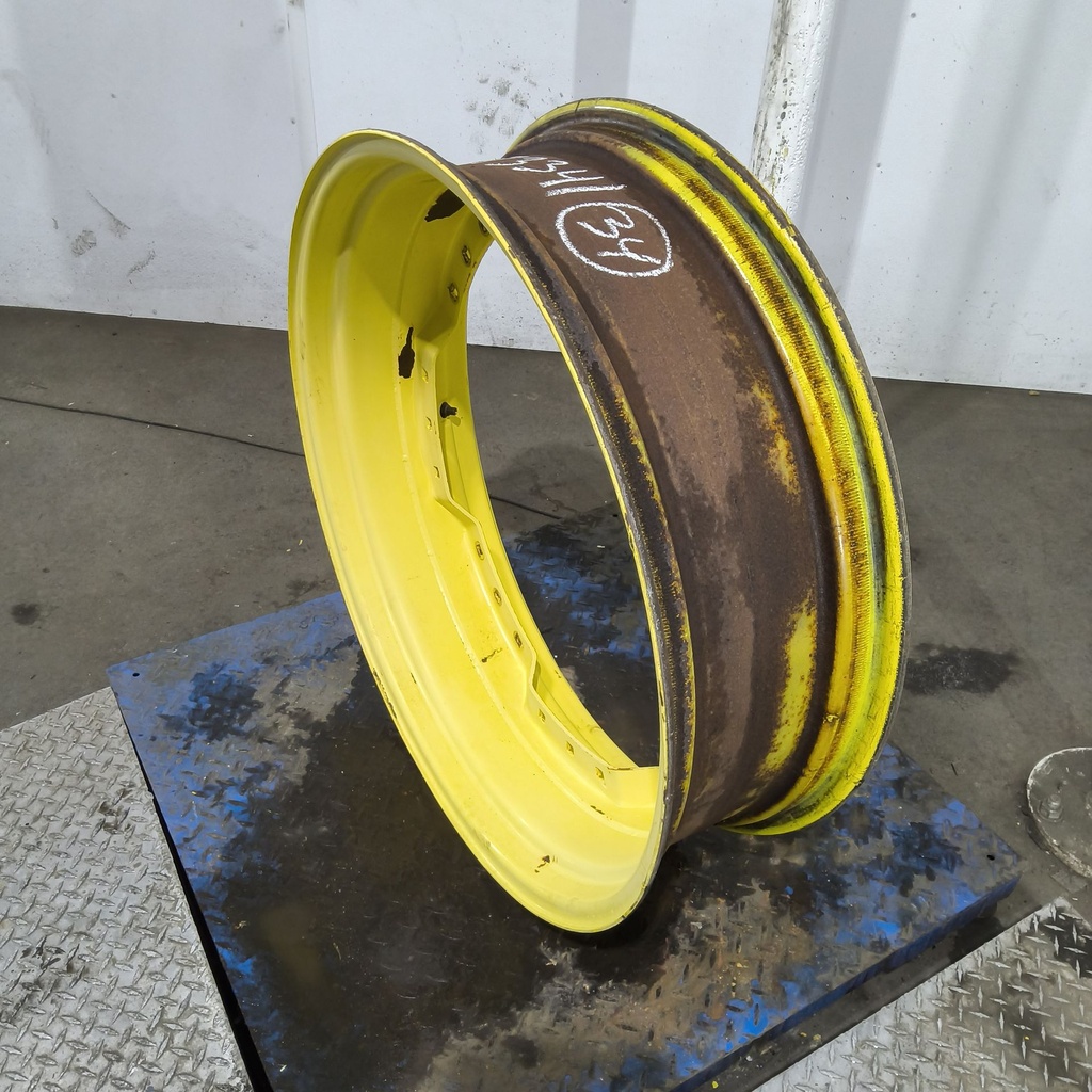10"W x 34"D, John Deere Yellow 12-Hole Waffle Wheel (Groups of 3 bolts)