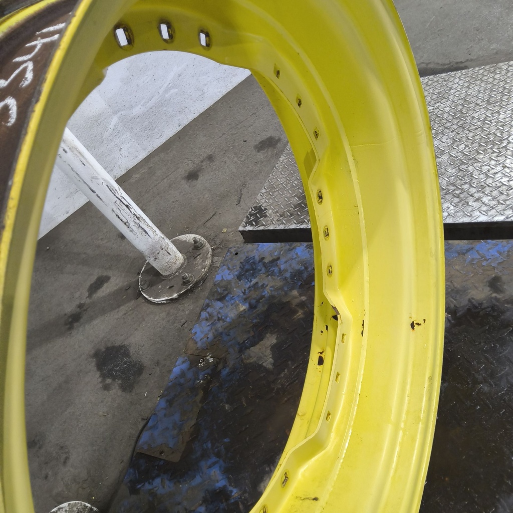 10"W x 34"D, John Deere Yellow 12-Hole Waffle Wheel (Groups of 3 bolts)