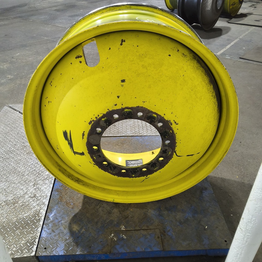 16"W x 38"D, John Deere Yellow 10-Hole Dolly Dual , -13.12" Offset