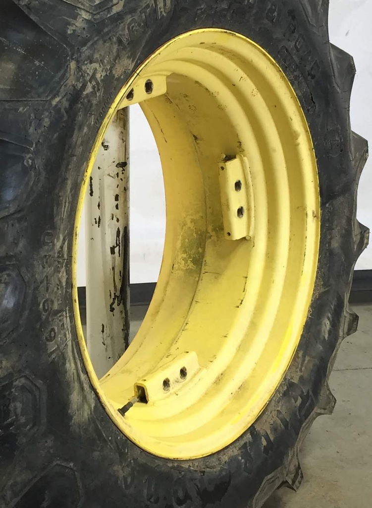 15"W x 30"D, John Deere Yellow 8-Hole Rim with Clamp/U-Clamp (groups of 2 bolts)