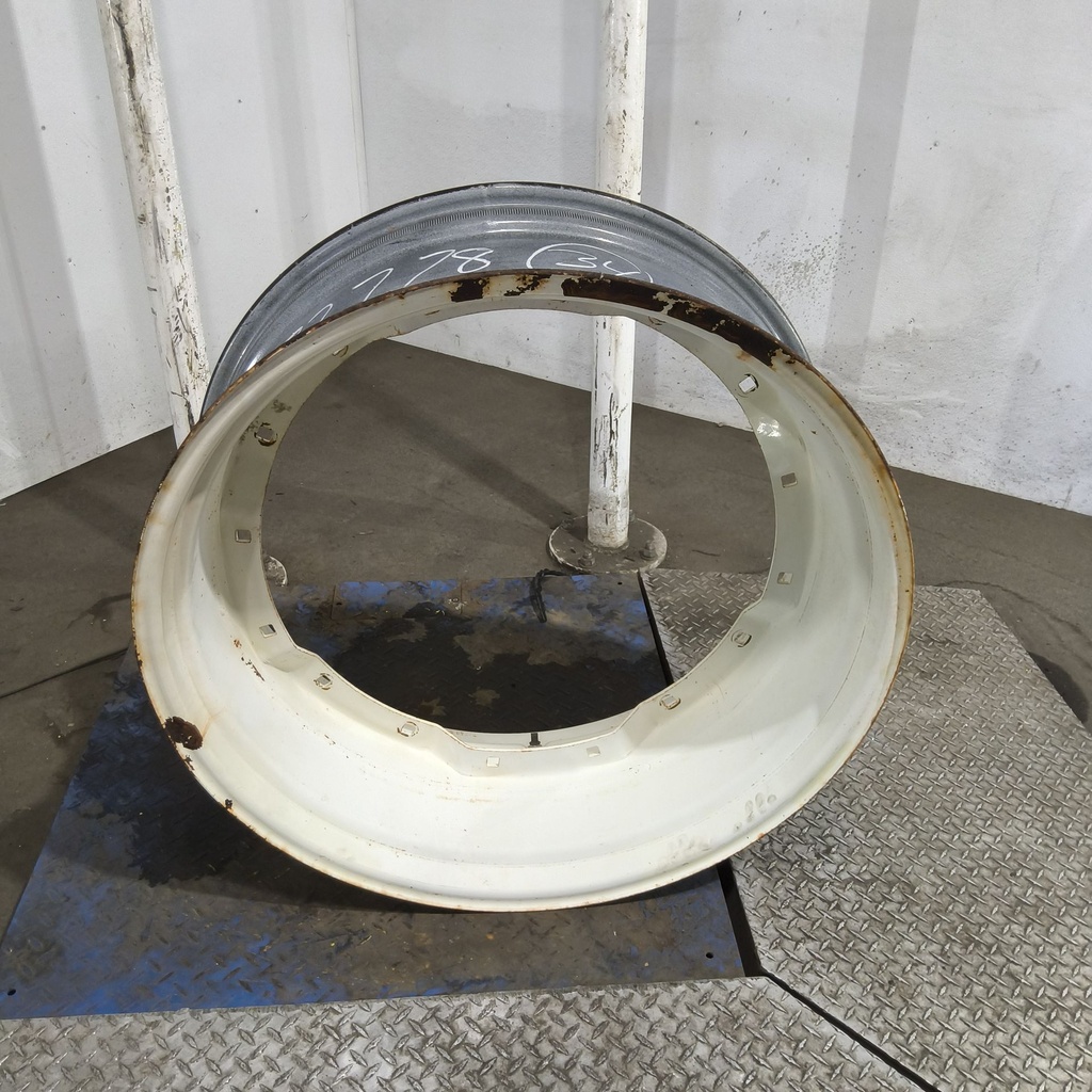 13"W x 34"D, Ford / New Holland White 8-Hole Waffle Wheel (Groups of 2 Bolts)