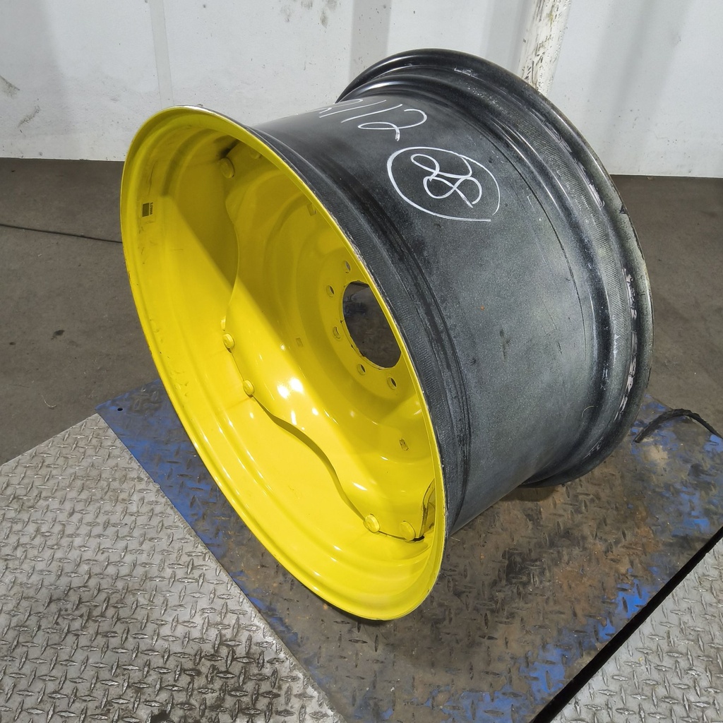 15"W x 28"D, John Deere Yellow 8-Hole Rim with Clamp/U-Clamp (groups of 2 bolts)