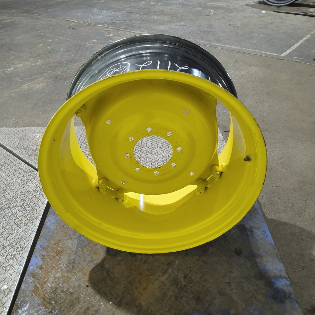 15"W x 28"D, John Deere Yellow 8-Hole Rim with Clamp/U-Clamp (groups of 2 bolts)