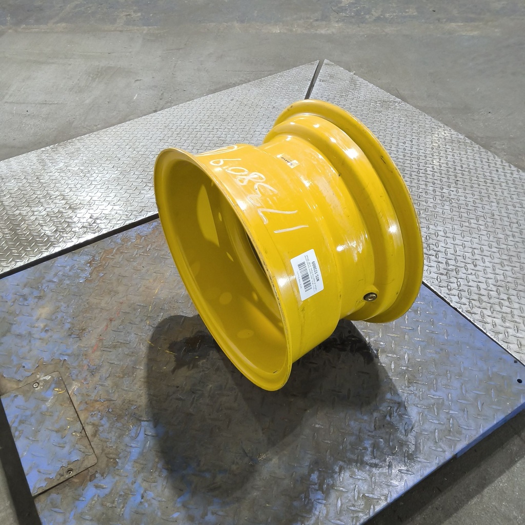 11"W x 18"D, John Deere Construction Yellow 8-Hole Flat Plate , 0.38" Offset