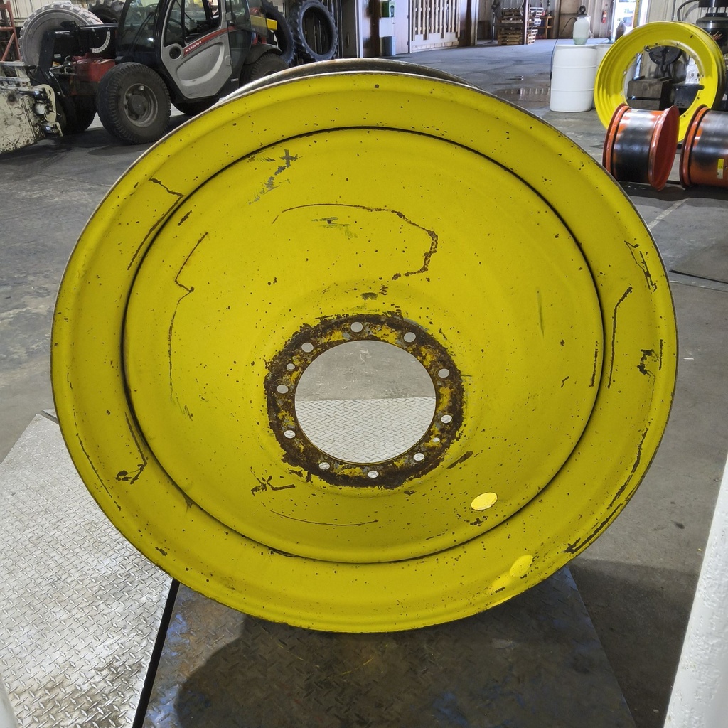 16"W x 46"D, John Deere Yellow 10-Hole Formed Plate , -8.88" Offset
