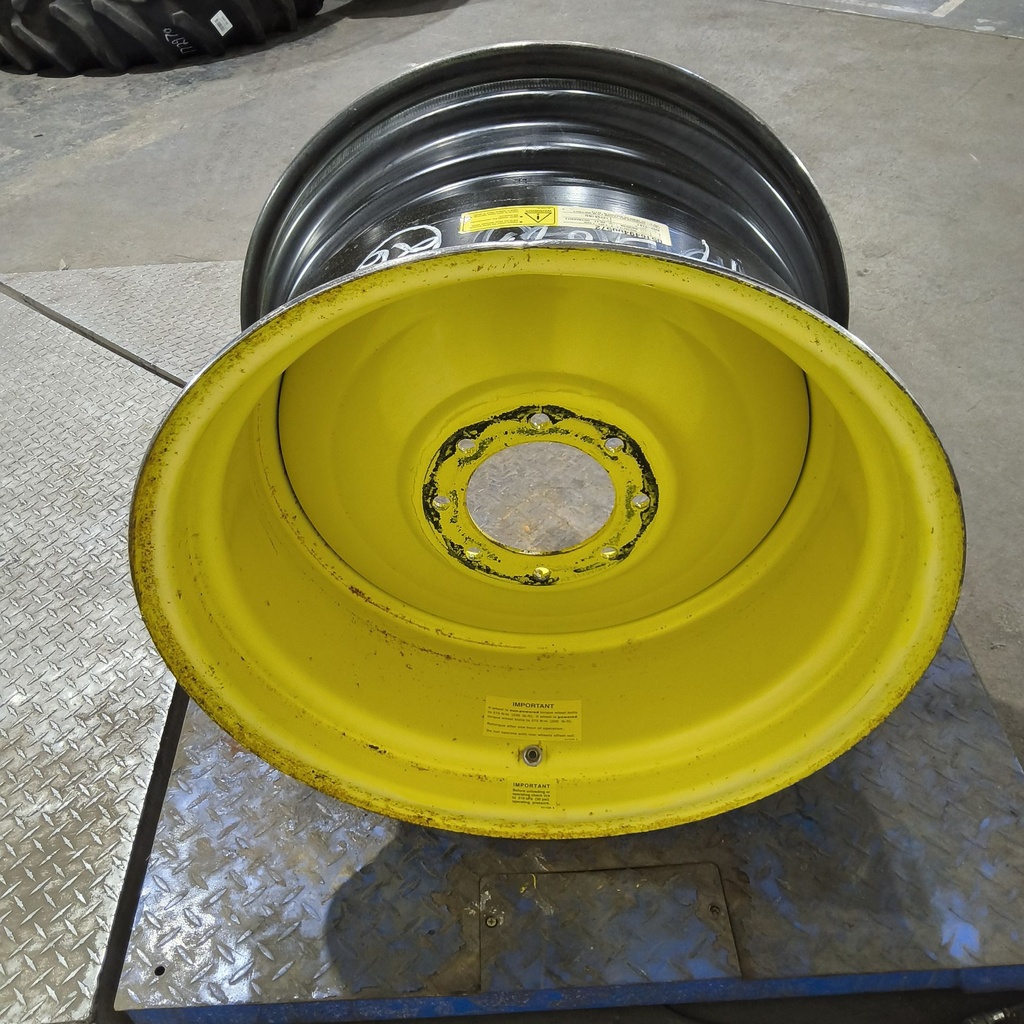 16"W x 26"D, John Deere Yellow 8-Hole Formed Plate , 1.88" Offset