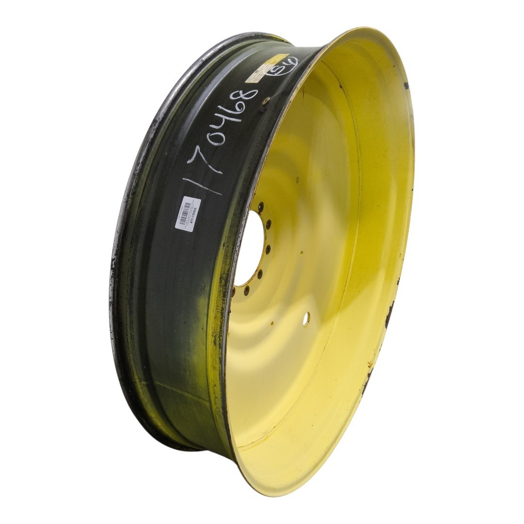 12"W x 54"D, John Deere Yellow 10-Hole Formed Plate , -9.25" Offset