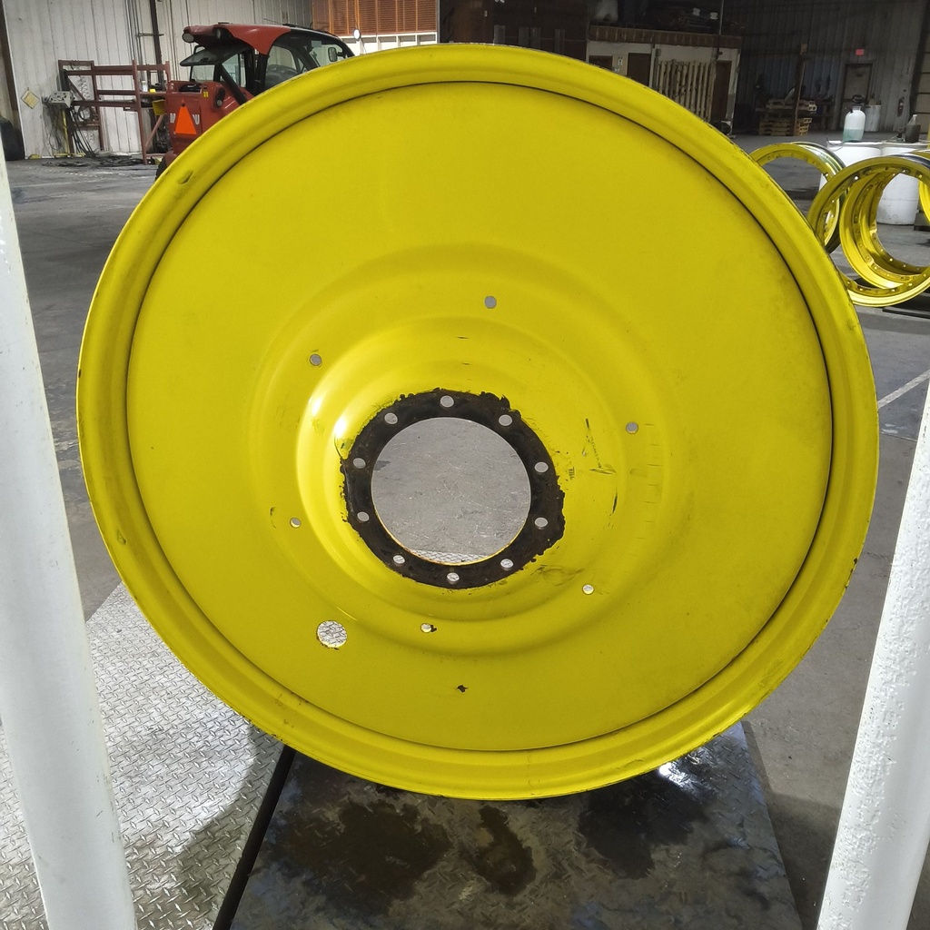 12"W x 54"D, John Deere Yellow 10-Hole Formed Plate , -9.25" Offset