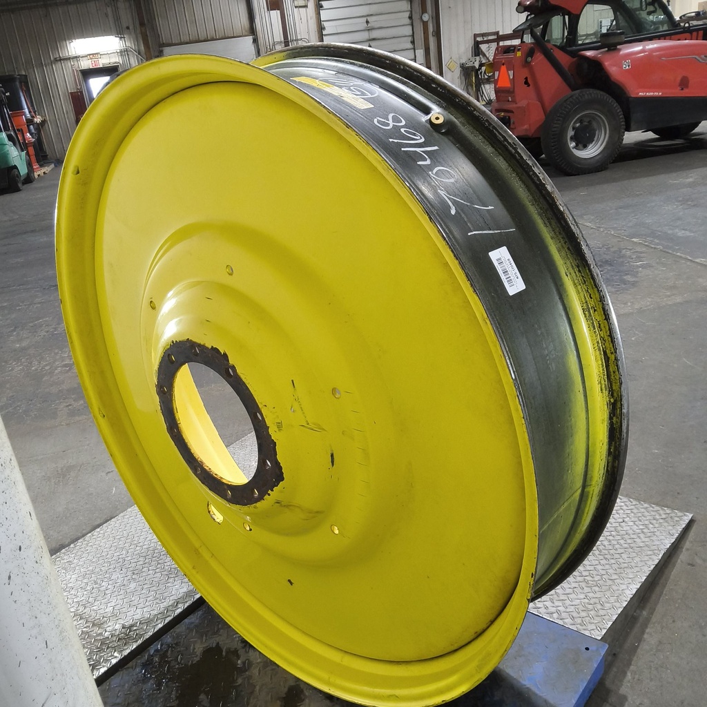 12"W x 54"D, John Deere Yellow 10-Hole Formed Plate , -9.25" Offset