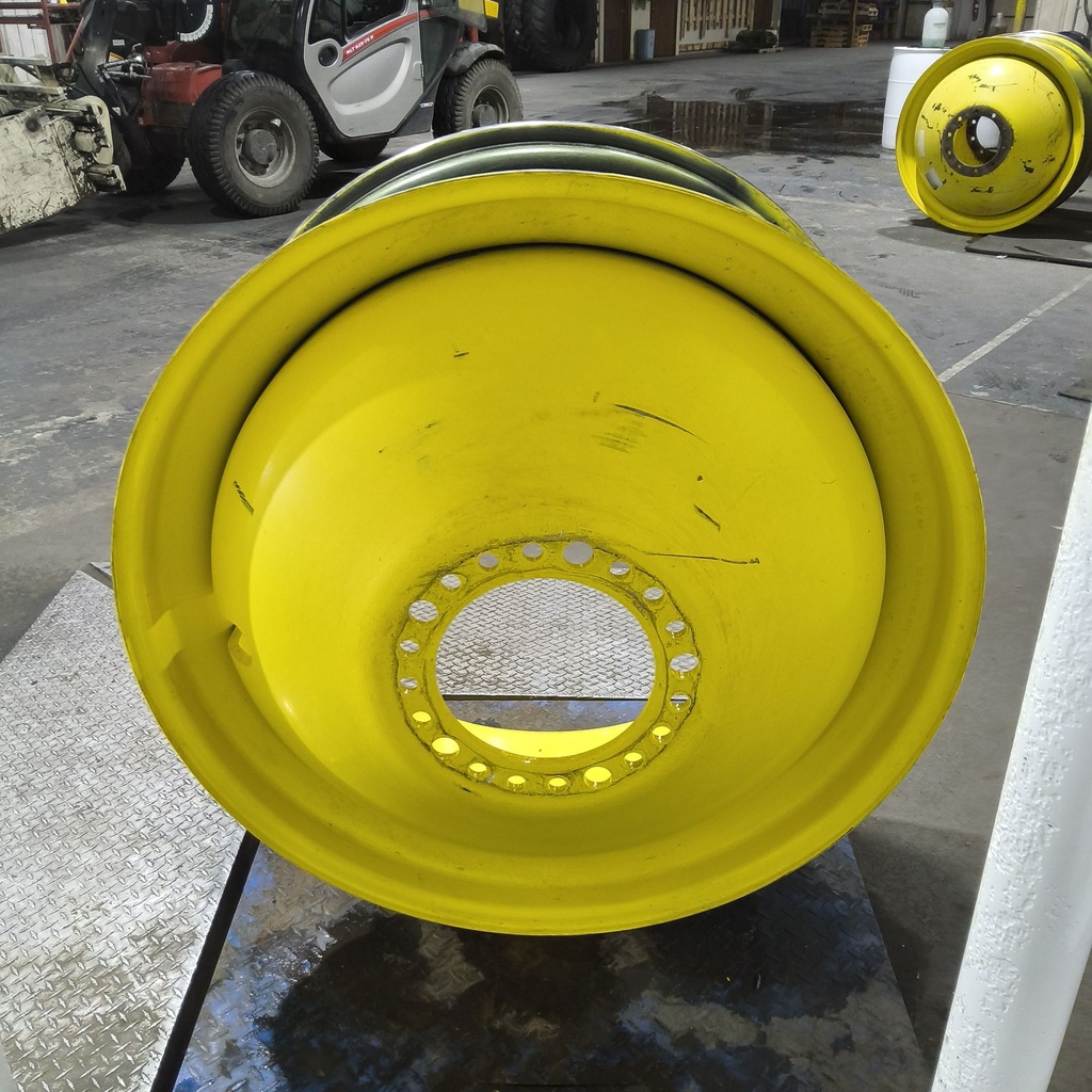 18"W x 42"D, John Deere Yellow 20-Hole Dolly Dual , -15" Offset