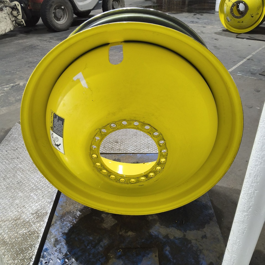 18"W x 42"D, John Deere Yellow 20-Hole Dolly Dual , -15" Offset