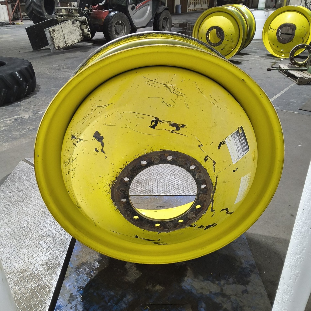 16"W x 42"D, John Deere Yellow 10-Hole Dolly Dual , -15.38" Offset
