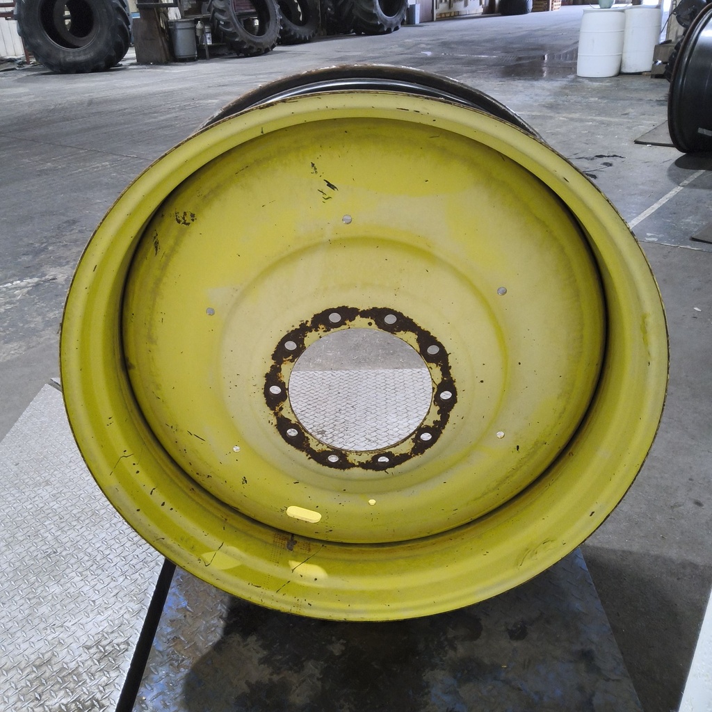 16"W x 42"D, John Deere Yellow 10-Hole Formed Plate , -6.88" Offset